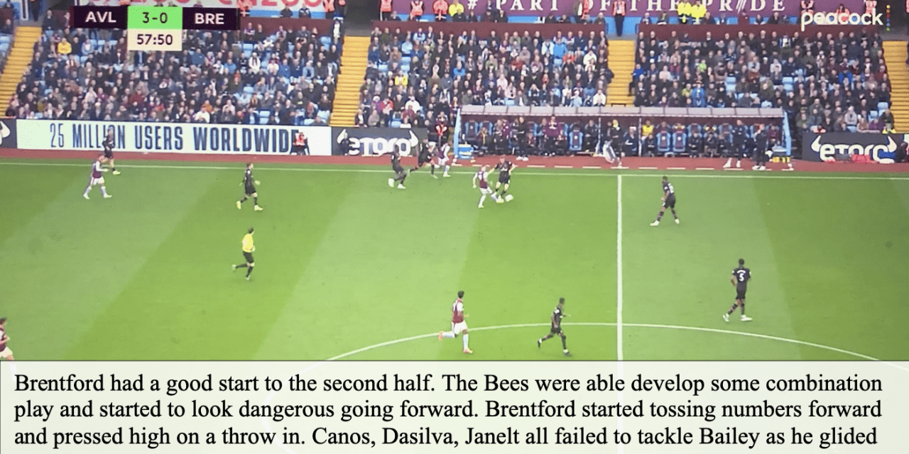 Aston Villa 4 Brentford 0 – Bees Breakdown’s Tactical Breakdown